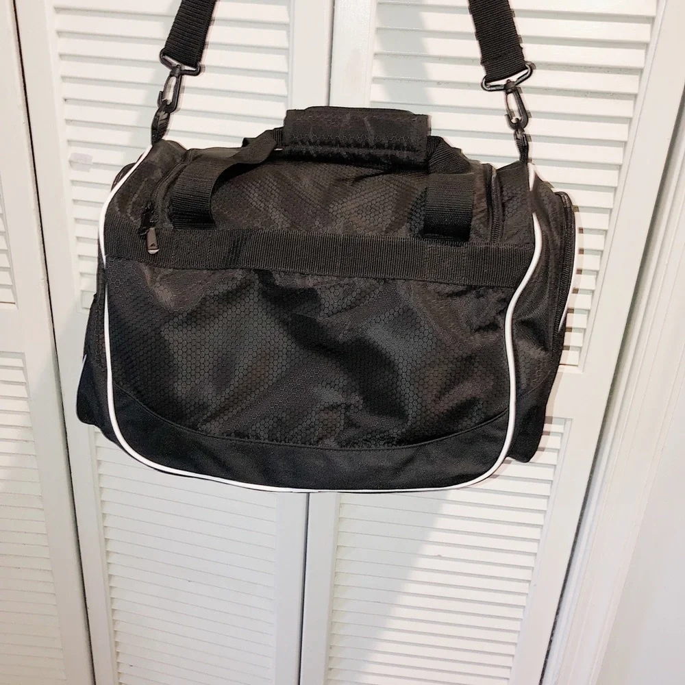 NWOT Adidas duffel bag black and white